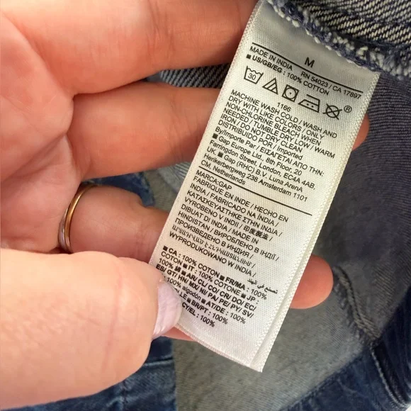 Gap Dress Womens Medium Denim Button Front Dark Wash New - Picture 4 of 7